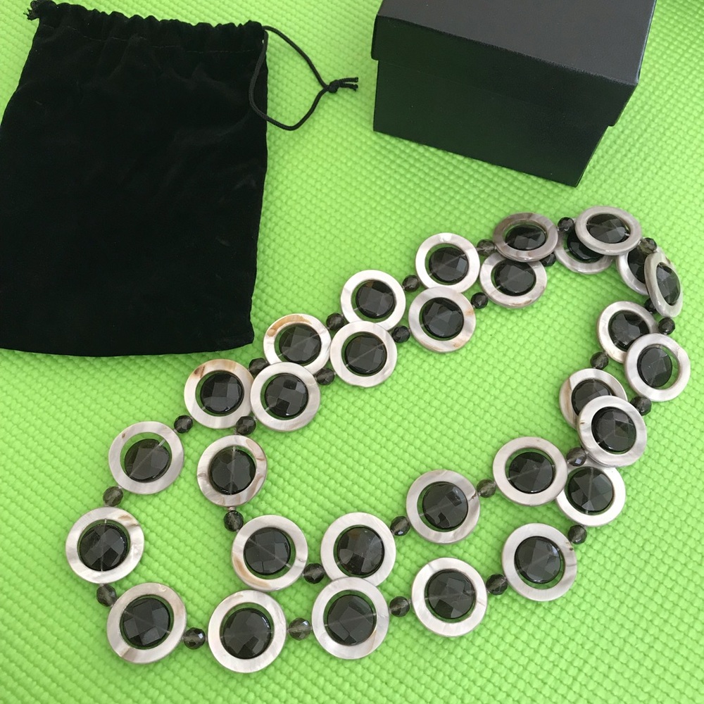 Jess David Smoky Quartz & Mother of Pearl Necklace